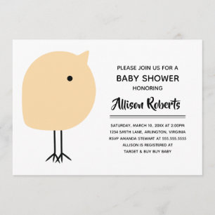 Mid Century Modern Chick Baby Shower Invitation