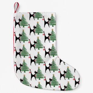 Mid-century Modern Christmas 1950's Atomic Cat Small Christmas Stocking