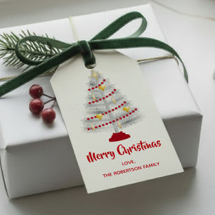 Mid Century Modern Christmas Aluminum Tree Gift Tags