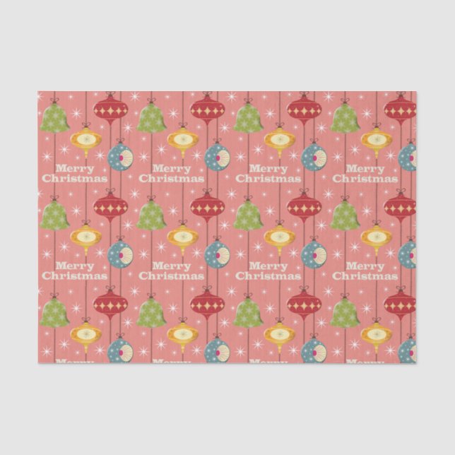 Mid Century Modern Christmas Baubles Tissue Paper (Front)