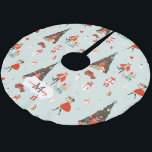 Mid-Century Modern | Christmas Holiday Monogram Brushed Polyester Tree Skirt<br><div class="desc">Give your beautifully wrapped presents a festive backdrop with our Mid-Century Modern Christmas Tree Skirt. Add your custom wording to this design by using the "Edit this design template" boxes on the right hand side of the item, or click the blue "Customize it" button to arrange the text, change the...</div>