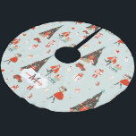 Mid-Century Modern | Christmas Holiday Monogram Brushed Polyester Tree Skirt<br><div class="desc">Give your beautifully wrapped presents a festive backdrop with our Mid-Century Modern Christmas Tree Skirt. Add your custom wording to this design by using the "Edit this design template" boxes on the right hand side of the item, or click the blue "Customize it" button to arrange the text, change the...</div>