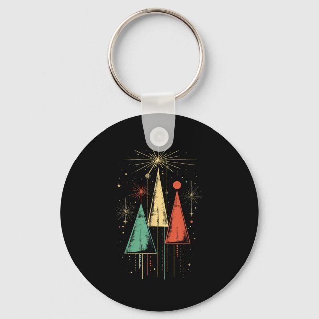 Mid Century Modern Christmas  Keychain (Front)