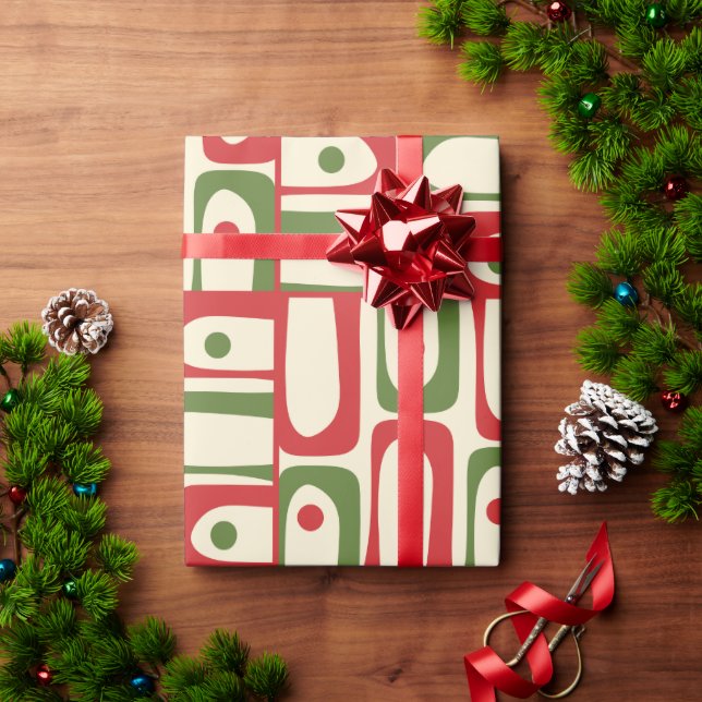 Mid Century Modern Christmas Piquet Modernist Xmas Wrapping Paper (Holiday Gift)
