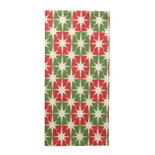 Mid Century Modern Christmas Retro Starbursts Cloth Napkin