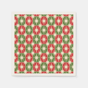 Mid Century Modern Christmas Retro Starbursts Napkins