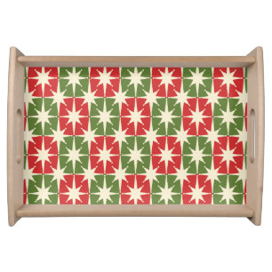 Mid Century Modern Christmas Retro Starbursts Serving Tray
