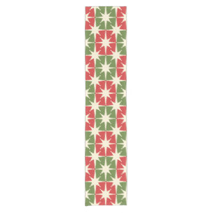 Mid Century Modern Christmas Retro Starbursts Short Table Runner