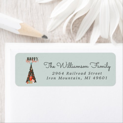 Mid_Century Modern Christmas Return Address Label