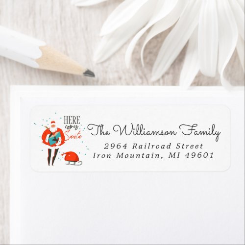 Mid_Century Modern Christmas Return Address Label