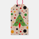 Mid Century Modern Christmas Tree Retro Rocket Gift Tags