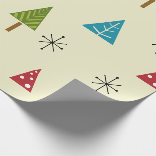 Mid Century Modern Christmas Trees Wrapping Paper Zazzle