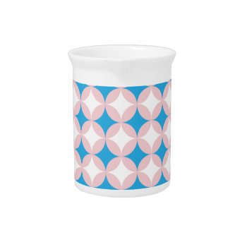Mid Century Modern Circle And Diamond Pattern Beverage Pitcher by Eclectic_Ramblings at Zazzle