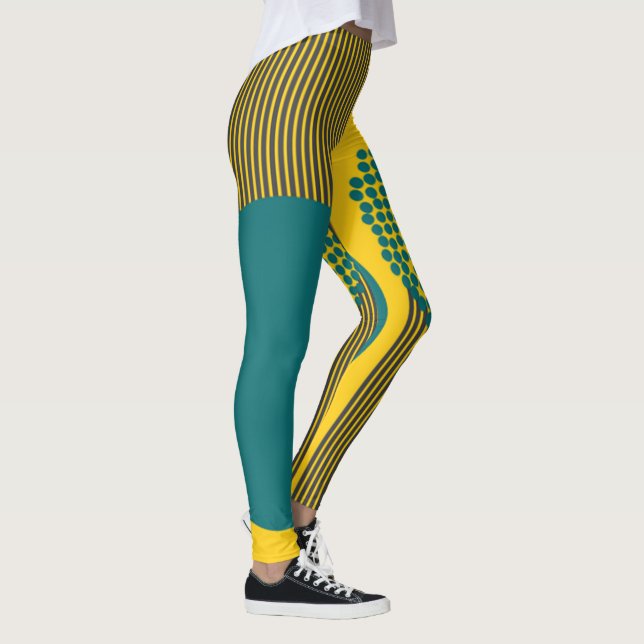 Mid-Century Modern Circle and Lines  Leggings (Right)