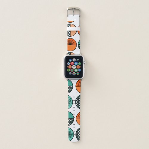 Mid_Century Modern Circle Halves  Apple Watch Band