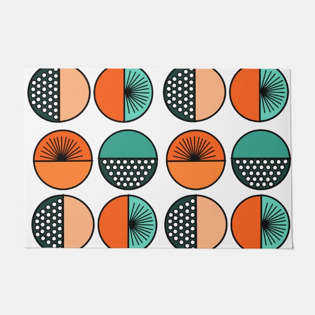 Mid-Century Modern Circle Halves Doormat (Front)
