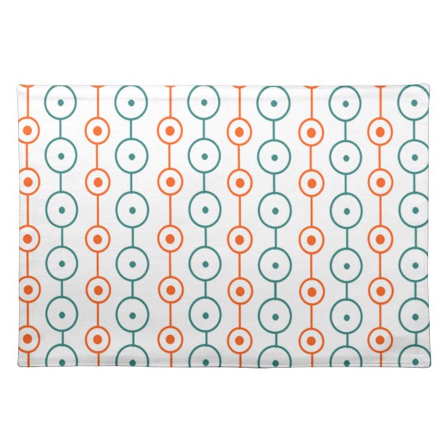 Mid-Century Modern Circle Strings Cloth Placemat (Front)