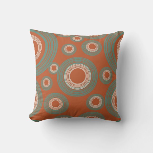 Mid Century Modern Circle  Throw Pillow (Front)