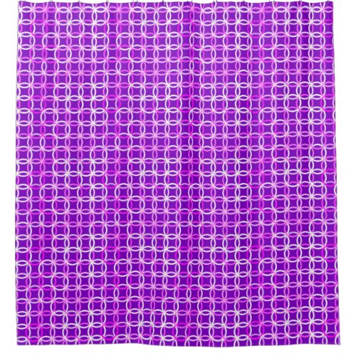 Mid_Century Modern circles amethyst and orchid Shower Curtain