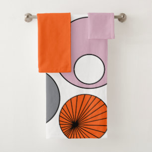 Mid-Century Modern Circles Bath Towel Set