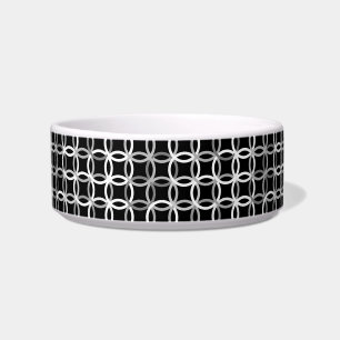 Mid-Century Modern circles, black, white and grey Bowl