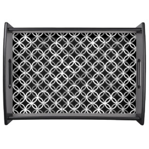 Mid-Century Modern circles, black, white and grey Serving Tray