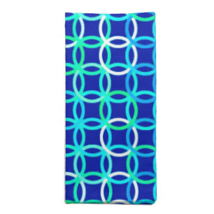 Mid-Century Modern circles, cobalt & peacock Napkin