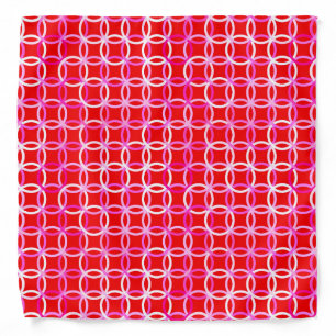Mid-Century Modern circles, dark red and pink Bandana