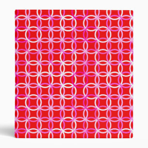 Mid-Century Modern circles, dark red and pink Binder