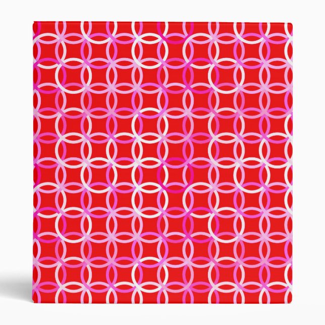 Mid-Century Modern circles, dark red and pink Binder (Front)