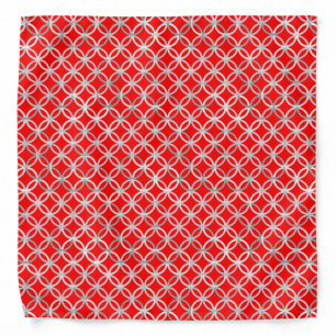 Mid-Century Modern circles, deep red and grey Bandana