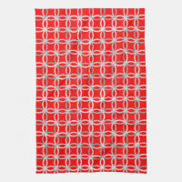 Modern Dark Red Gray Black Circles Kitchen Towels