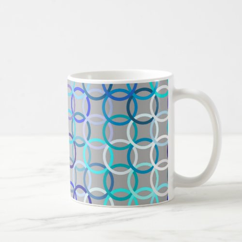 Mid_Century Modern circles grey blue and white Coffee Mug
