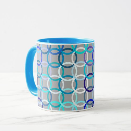 Mid_Century Modern circles grey blue and white Mug
