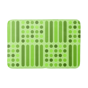 Mid Century Modern Circles Lines Chartreuse Bath Mat