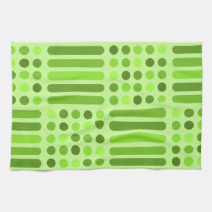 Mid Century Modern Circles Lines Chartreuse Kitchen Towel