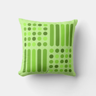 Mid Century Modern Circles Lines Chartreuse Throw Pillow