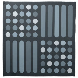 Mid Century Modern Circles Lines Slate Cloth Napkin