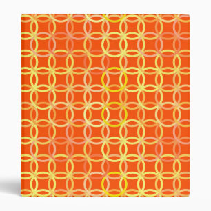Mid-Century Modern circles, mandarin orange Binder