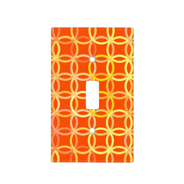Mid-Century Modern circles, mandarin orange Light Switch Cover (Front)