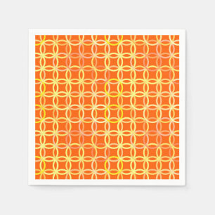 Mid-Century Modern circles, mandarin orange Napkins