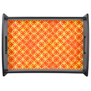 Mid-Century Modern circles, mandarin orange Serving Tray