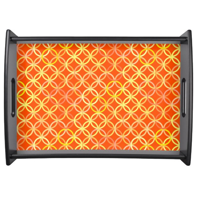 Mid-Century Modern circles, mandarin orange Serving Tray (Front)