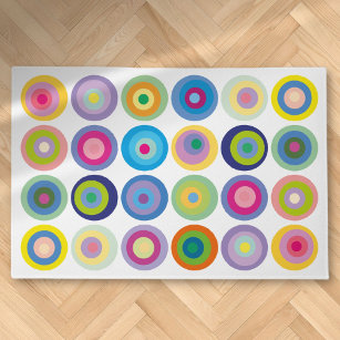 Mid Century Modern Circles Pattern Colorful Doormat
