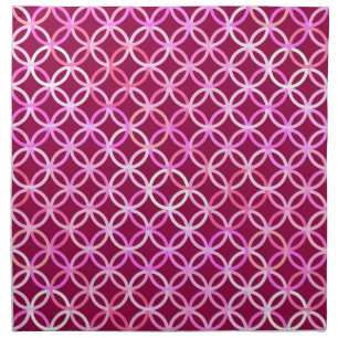 Mid-Century Modern circles, plum and orchid pink Napkin
