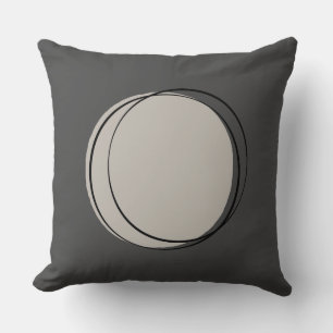 Mid Century Modern Circles Throw Pillow, Gray Throw Pillow