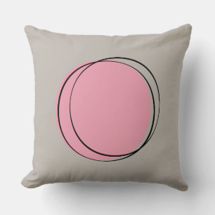 Mid Century Modern Circles Throw Pillow in Pink