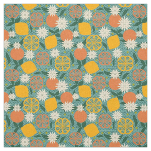 Mid Century Modern Citrus  Fabric (Swatch)