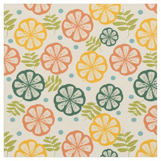 Mid Century Modern Citrus Slices Fabric