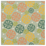 Mid Century Modern Citrus Slices Green  Fabric